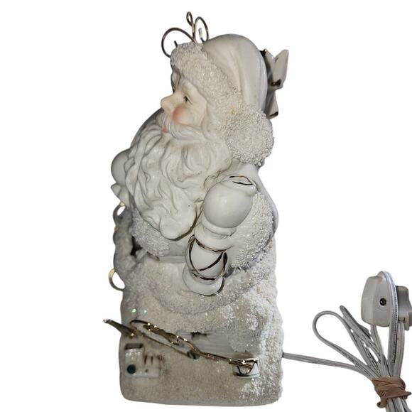 International Bazaar Santa Claus Night Light Christmas Porcelain Gold Accents - Picture 4 of 8